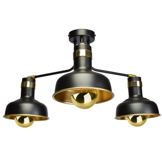Lampa sufitowa MARGO 3xE27 BLACK/GOLD 3xE27