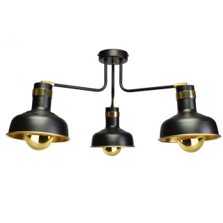 Lampa sufitowa MARGO 3xE27 BLACK/GOLD 3xE27