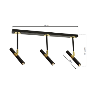 Lampa wiszaca MONZA BLACK / GOLD 3xG9 8W