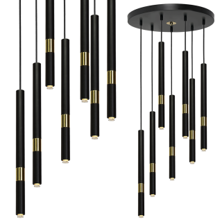 Lampa wisząca MONZA BLACK / GOLD 7xG9 8W