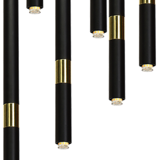 Lampa wisząca MONZA BLACK / GOLD 7xG9 8W