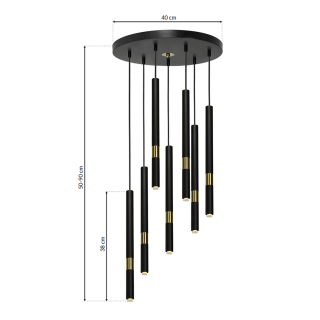 Lampa wisząca MONZA BLACK / GOLD 7xG9 8W