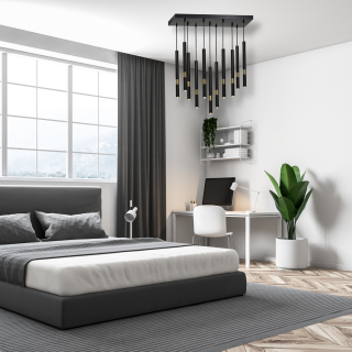 Lampa wisząca MONZA BLACK / GOLD 11xG9 8W