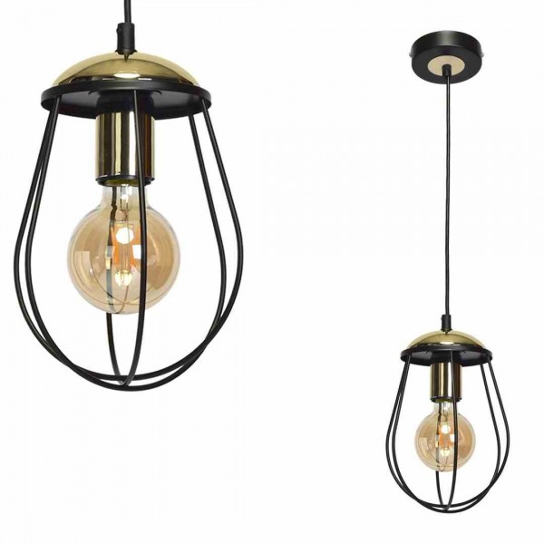 Lampa wisząca OLIMP BLACK / GOLD 1xE27 60W