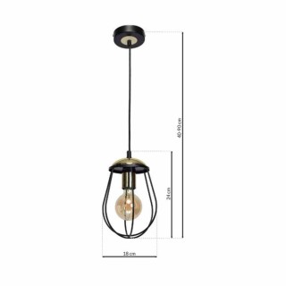 Lampa wisząca OLIMP BLACK / GOLD 1xE27 60W