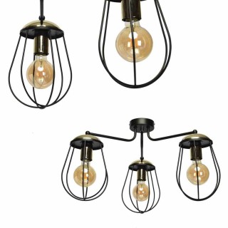 Lampa sufitowa OLIMP BLACK / GOLD 3xE27 60W