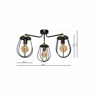 Lampa sufitowa OLIMP BLACK / GOLD 3xE27 60W