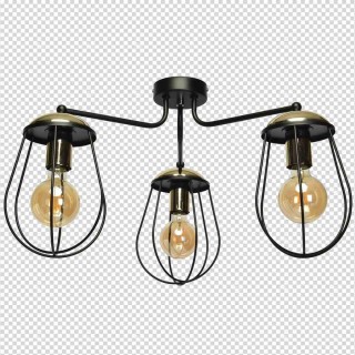 Lampa sufitowa OLIMP BLACK / GOLD 3xE27 60W
