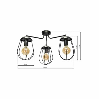 Lampa sufitowa OLIMP BLACK / CHROME 3xE27 60W
