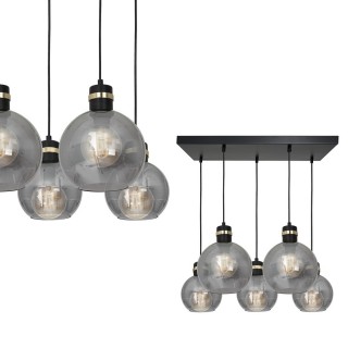 Lampa wisząca OMEGA BLACK / GOLD 5xE27 Prostokąt