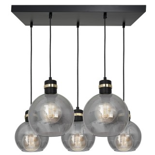 Lampa wisząca OMEGA BLACK / GOLD 5xE27 Prostokąt