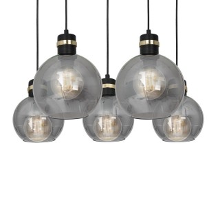 Lampa wisząca OMEGA BLACK / GOLD 5xE27 Prostokąt