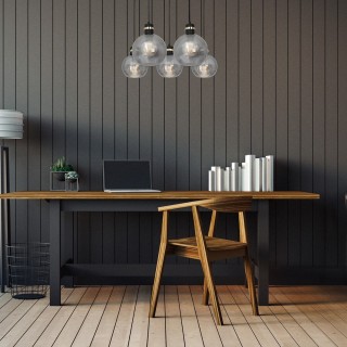 Lampa wisząca OMEGA BLACK / GOLD 5xE27 Prostokąt