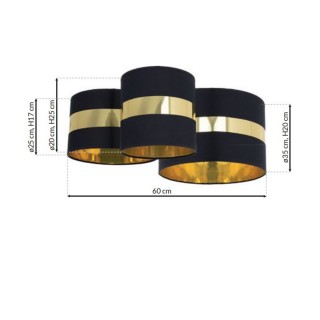 Lampa sufitowa PALMIRA BLACK / GOLD 3xE27 60W