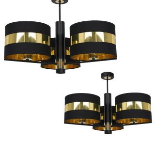 Lampa sufitowa PALMIRA BLACK / GOLD 3xE27 60W