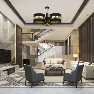 Lampa sufitowa PALMIRA BLACK / GOLD 3xE27 60W