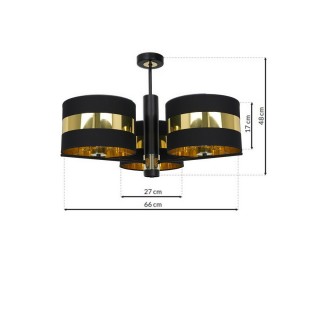 Lampa sufitowa PALMIRA BLACK / GOLD 3xE27 60W
