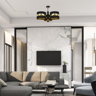 Lampa sufitowa PALMIRA BLACK / GOLD 3xE27 60W