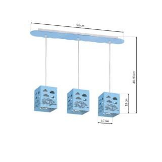 Lampa wisząca RALLY BLUE 3xE27 60W