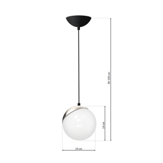 Lampa wisząca SFERA BLACK/CHROME 1xE27 60W