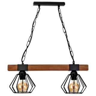 Lampa wisząca ULF BLACK / WOOD 2xE27 60W