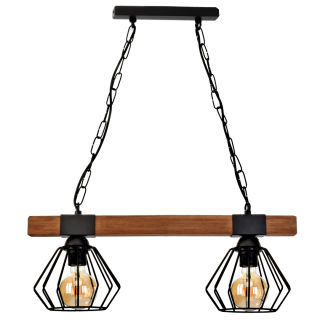 Lampa wisząca ULF BLACK / WOOD 2xE27 60W