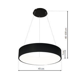 Lampa wisząca OHIO BLACK 24W LED Barwa neutralna 4000K