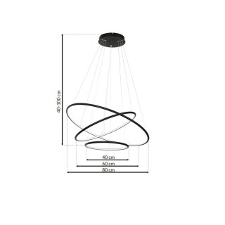 LAMPA WISZĄCA ORION BLACK 99W LED Barwa ciepła 3000K