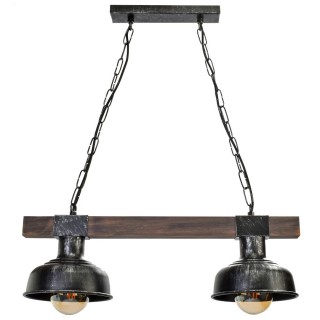 Lampa wisząca FARO BLACK / WOOD 2xE27 60W