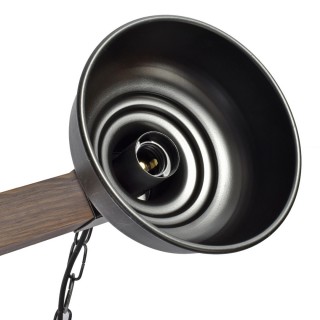 Lampa wisząca FARO BLACK / WOOD 2xE27 60W