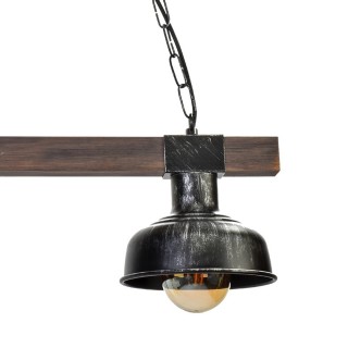 Lampa wisząca FARO BLACK / WOOD 2xE27 60W