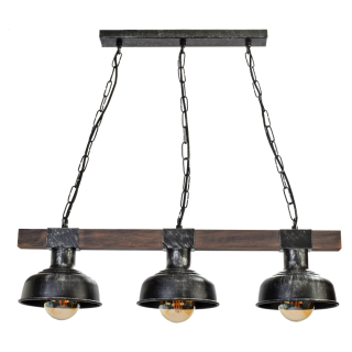 Lampa wisząca FARO BLACK / WOOD 3xE27 60W