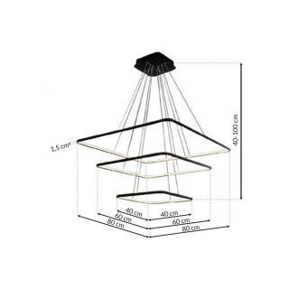LAMPA WISZĄCA NIX BLACK 117W LED Barwa ciepła 3000K