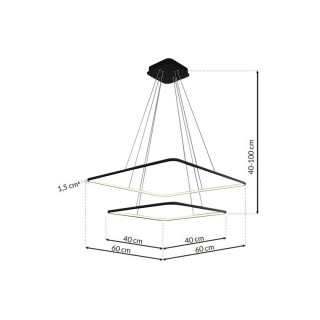 LAMPA WISZĄCA NIX BLACK 50W LED Barwa ciepła 3000K