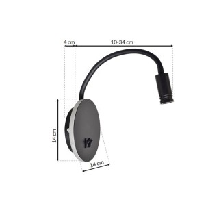 Kinkiet BASE 8W+2W BLACK