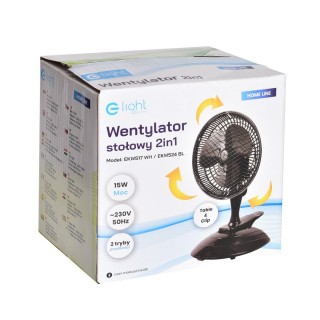 WENTYLATOR STOŁOWY EKO-LIGHT 6'' 2in1 BIAŁY