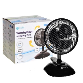 WENTYLATOR STOŁOWY EKO-LIGHT 6'' 2in1 CZARNY