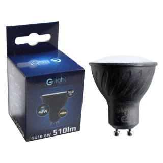 CZARNA ŻARÓWKA LED 6W GU10 Barwa ciepła 3000K