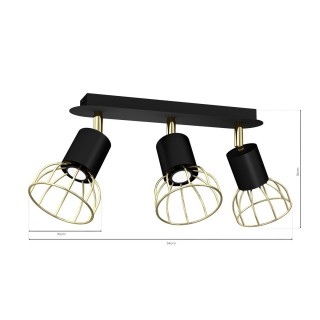 Lampa sufitowa DANTE GOLD/BLACK 3x mini GU10