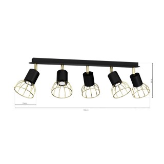 Lampa sufitowa DANTE GOLD/BLACK 5x mini GU10