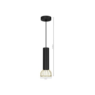 Lampa wisząca DANTE GOLD/BLACK 1x mini GU10
