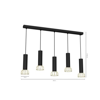 Lampa wisząca DANTE GOLD/BLACK 5x mini GU10