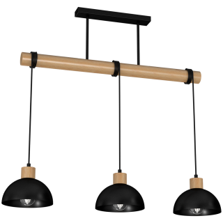 Lampa wisząca ERIK Black/Wood 3xE27