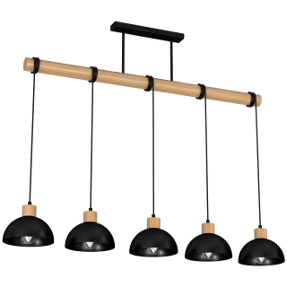 Lampa wisząca ERIK Black/Wood 5xE27