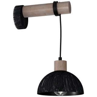 Kinkiet ERIK Sawn black/Patinated wood 1XE27