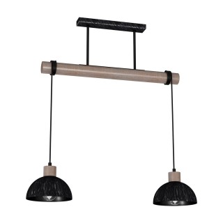 Lampa wisząca ERIK Sawn black/patinated wood 2XE27