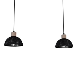 Lampa wisząca ERIK Sawn black/patinated wood 2XE27