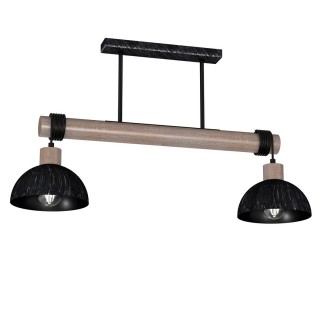 Lampa wisząca ERIK Sawn black/patinated wood 2XE27