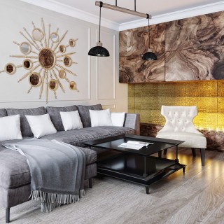 Lampa wisząca ERIK Sawn black/patinated wood 2XE27