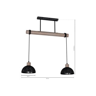 Lampa wisząca ERIK Sawn black/patinated wood 2XE27